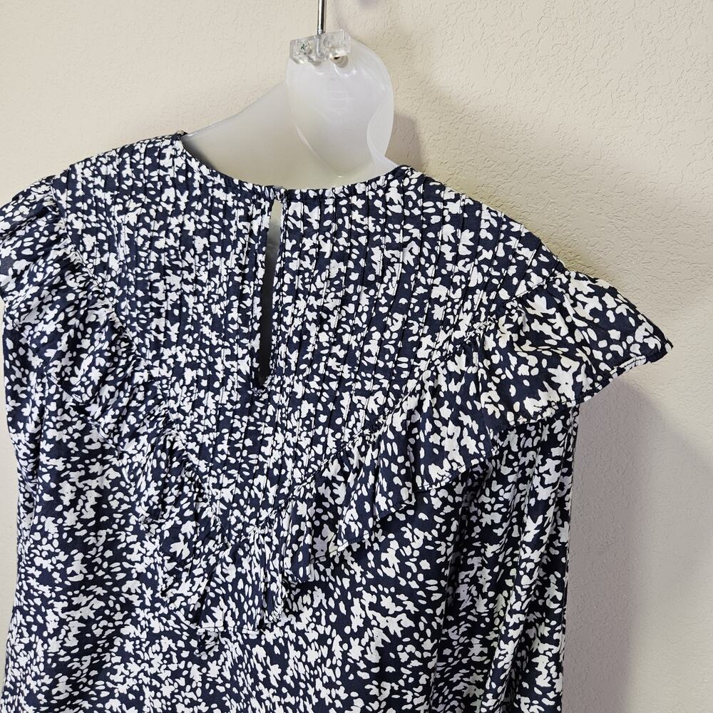 MIRTH Farrar Blouse L Blue Handmade Coastal Cowgirl Cotton Silk Prairie Luxury - Picture 9 of 16